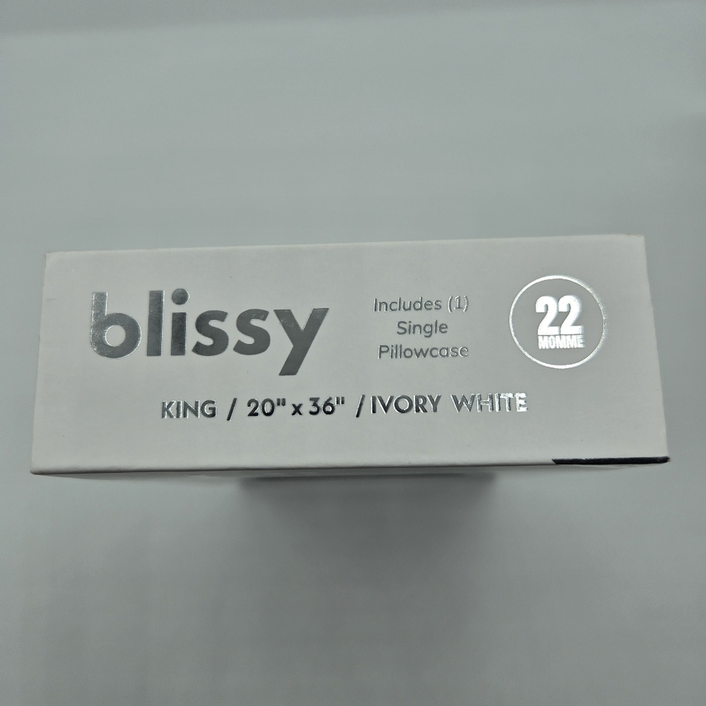 NWT Blissy Mulberry Silk Pillowcase, Ivory White, King Size - Picture 7 of 7